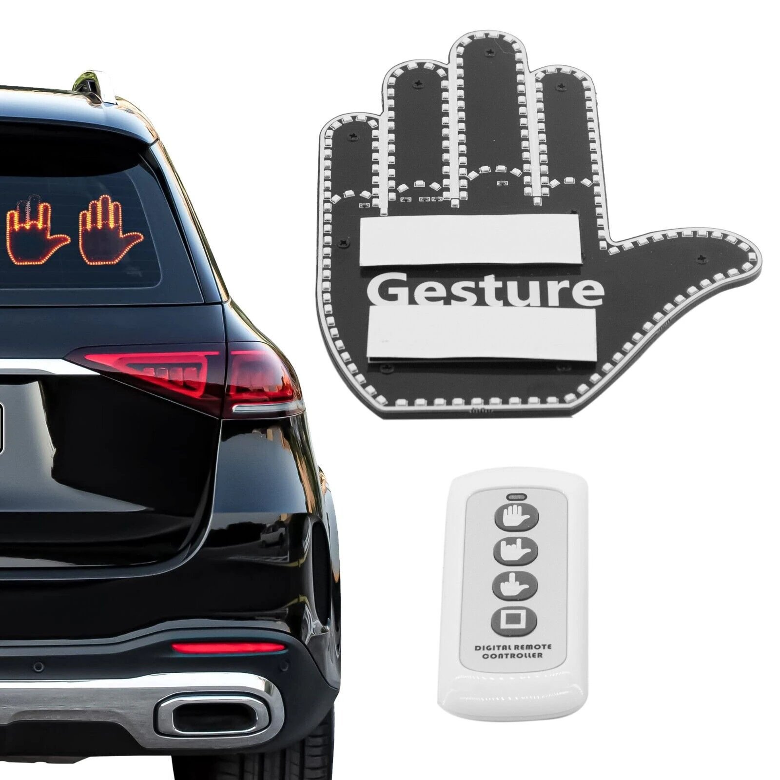 Middle Finger Gesture Light with Remote LED Illuminated Gesture Light Car  Finger Light Road Rage Signs Gesture Light Hand Lamp - AliExpress