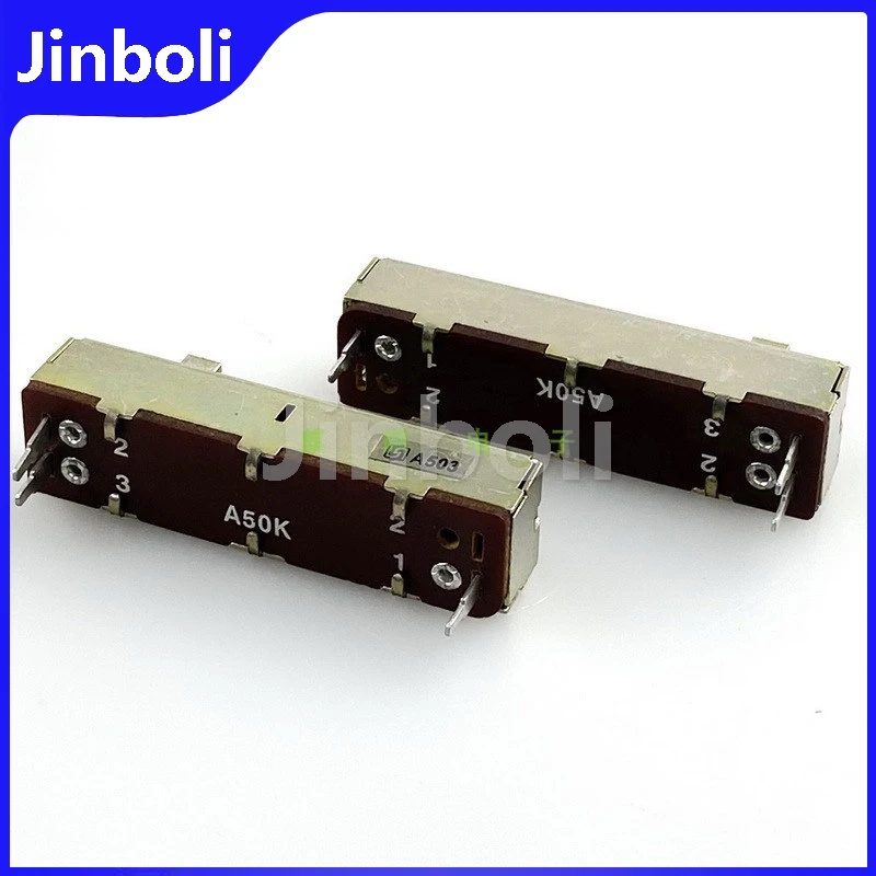 Single 3Pins Straight Slide Potentiometer A50K Length 50mm Stroke 30mm Dimmer Mixer Fader 1PCS