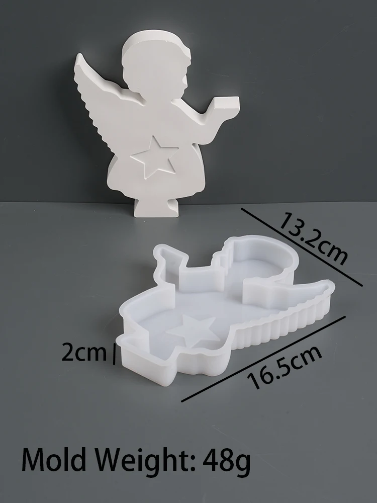 زوج من حامل شموع الملاك قوالب السيليكون DIY اليدوي...