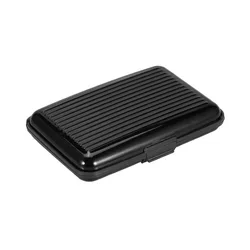 Sleek Metal Credit Card Wallet Holder - Identity Theft Protection (Black)