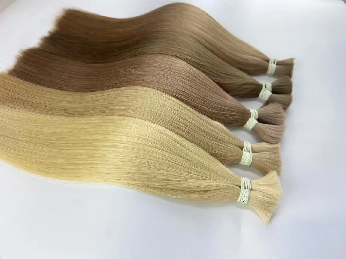 Human Hair Bulk No Weft Vietnamese Hair Virgin Remy Straight Bulk 12-30inch 100g Real Natural Extension Grey 99j