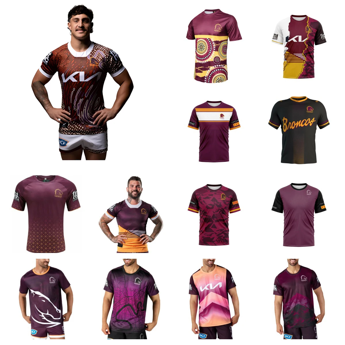 

2024 Men's Indigenous jersey Brisbane Broncos home/away Indigenous/jersey/singles rugby jersey - Men's size: S-5XL New Rugby App