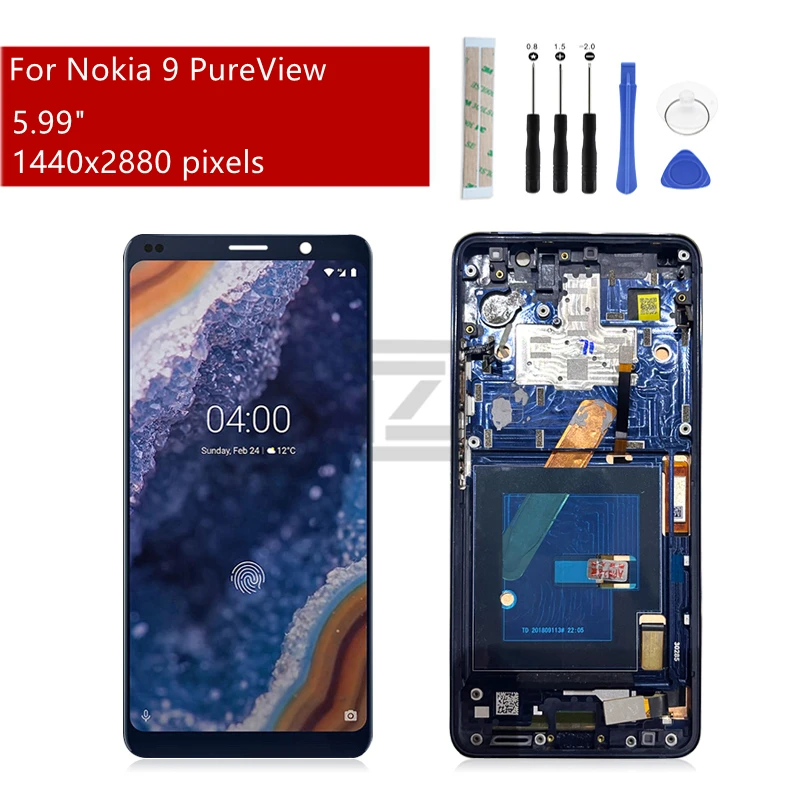 

For Nokia 9 PureView LCD Display Touch Screen Digitizer Assembly TA-1094, A-1087 Replacement Repair Part Free Tools 5.99''