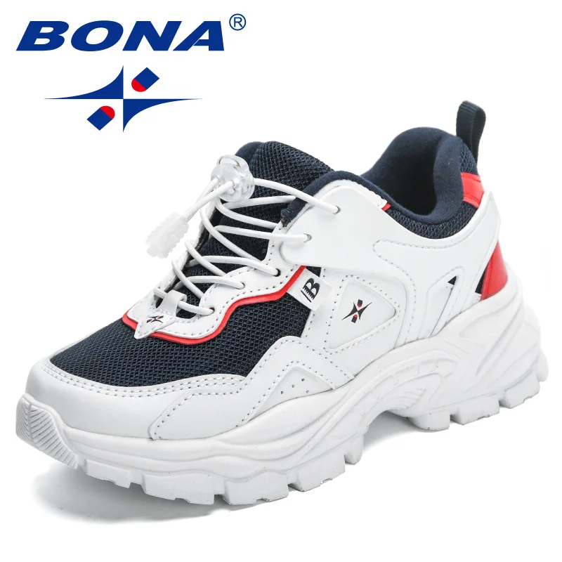 

BONA 2022 New Designers Classics Running Shoes Children Outdoor Sneakers Anti-Slip Sport Shoes Kids Soft Bottom Walking Footwear
