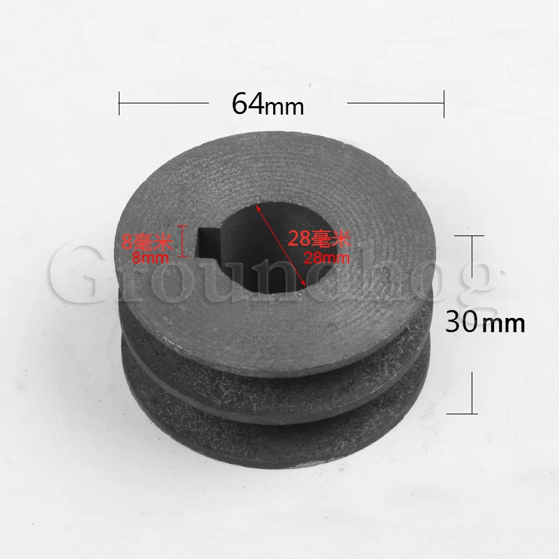 Dubbele Groef V-Riem Katrol, Motor Gietijzer Dia 50Mm-100mm Power Tool Accessoires Vervangende Onderdelen Geschikt Voor Een Type V-riem, Distributieriem (58x30x19mm