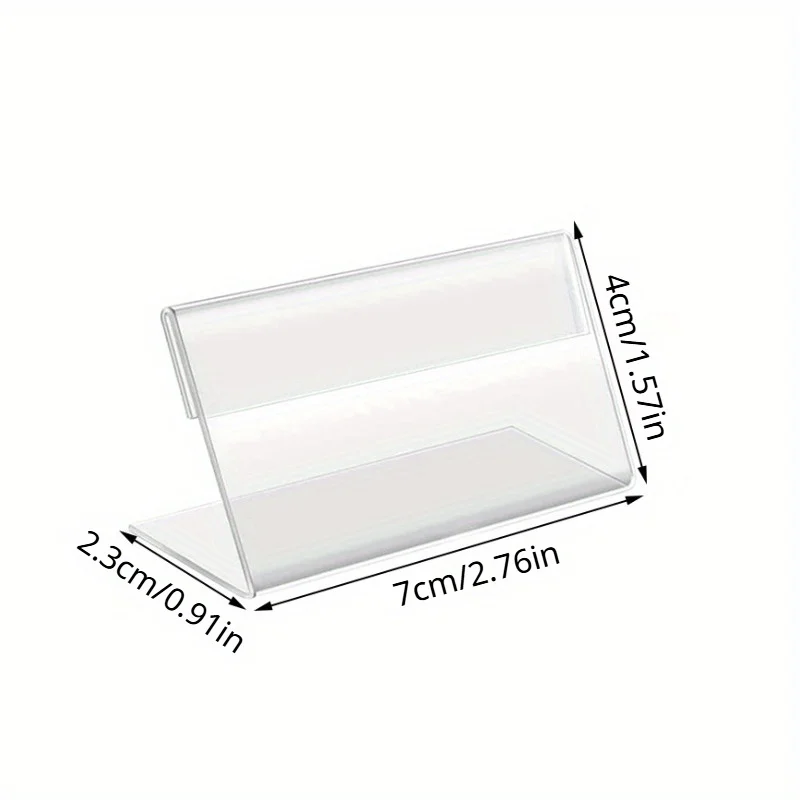 3pcs/set  Horizontal Tilt L-shaped Plastic Business Card Price Card Label Counter Stand, Suitable for Office, Store, Restaurant