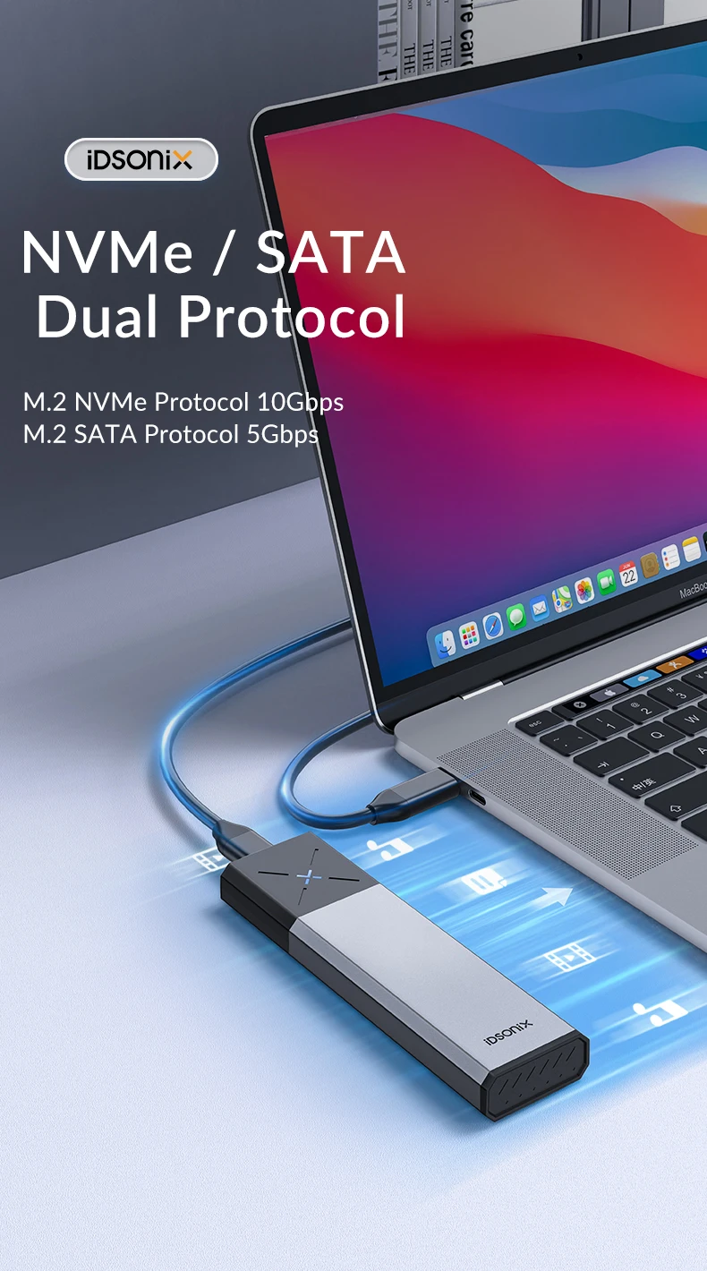 Caso do Disco Rígido, USB 3.2, 10Gbps,