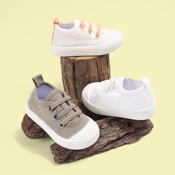 Spring New Slip-On Children's Canvas Shoes Boys' Closed-Toe Anti-Kick Soft Sole Small Canvas Shoes Cross-Border In-Stock Wholesa