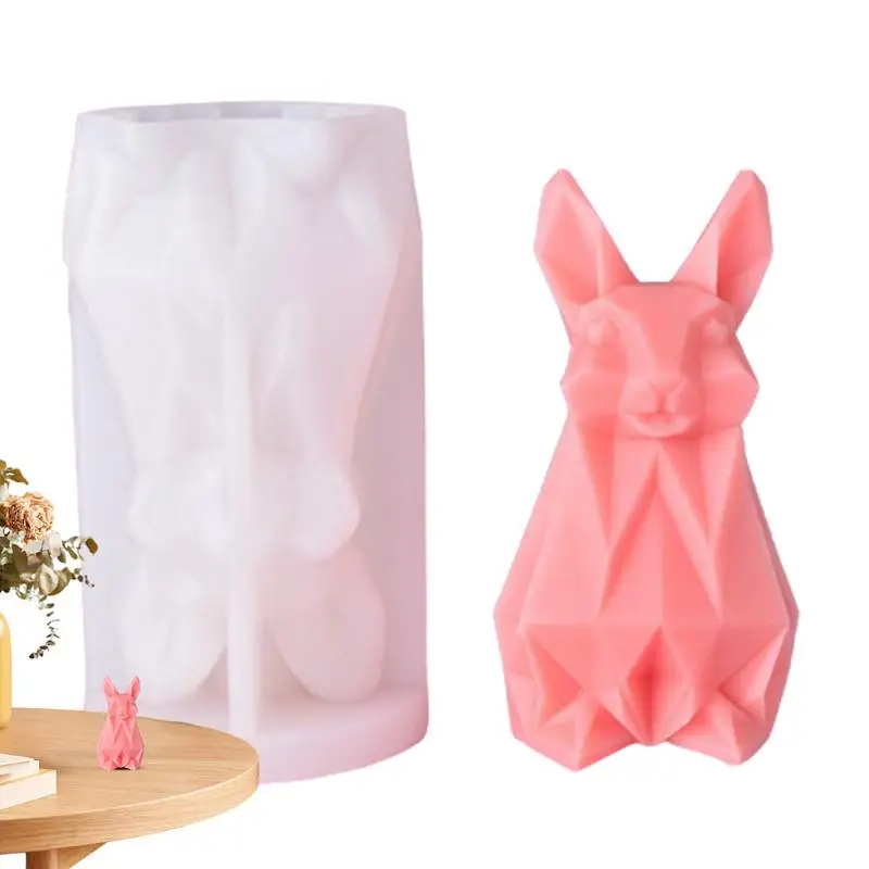 

Rabbit Silicone Mold DIY Aromatherapy Handmade Candle Molds Easter Resin Casting Bunny Mold For Chocolates Soap home decor