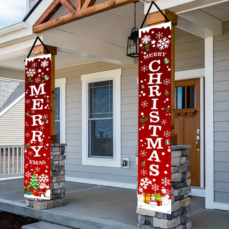 Christmas Banners - Holiday Decorations for Home Party or Garden 180cm x 30cm