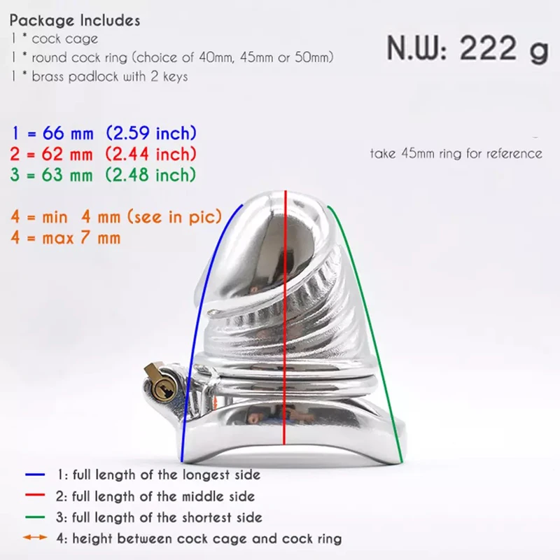 Metal Male Chastity Cage Secure Locking Device For Men_voghion.com