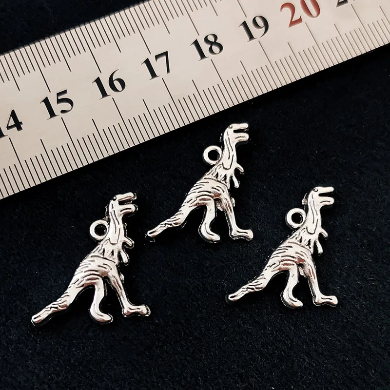 25pcs2219mmAntiqueZincAlloyDinosaurCharmsforJewelryMaking