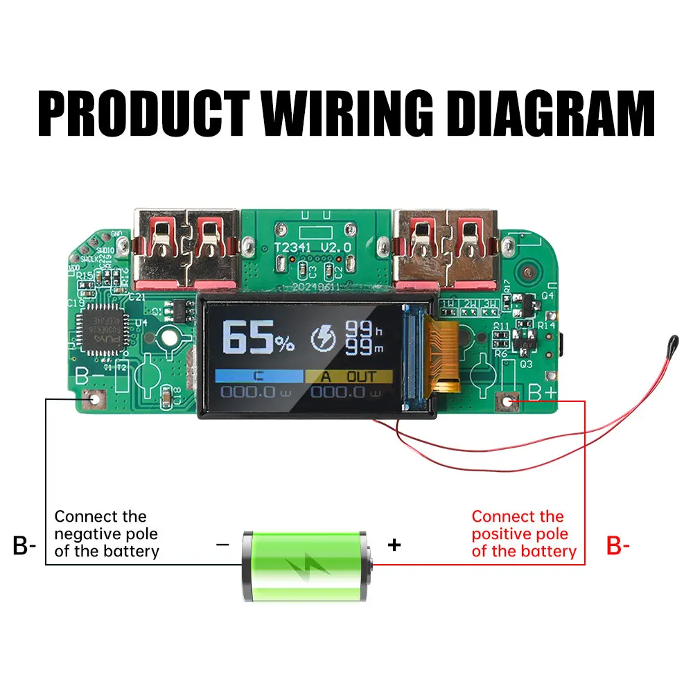 Modulo di ricarica rapida da 22,5 W Modulo Power Bank fai-da-te Scheda madre batteria al litio ternaria da 3,7 V Supporta PD/QC/SCP/VOOC - Image 6