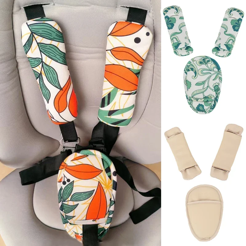 3PCS car seat with shoulder pad set, baby carriage accessories, suitable for all car seats, baby carriage soft seat belt cove