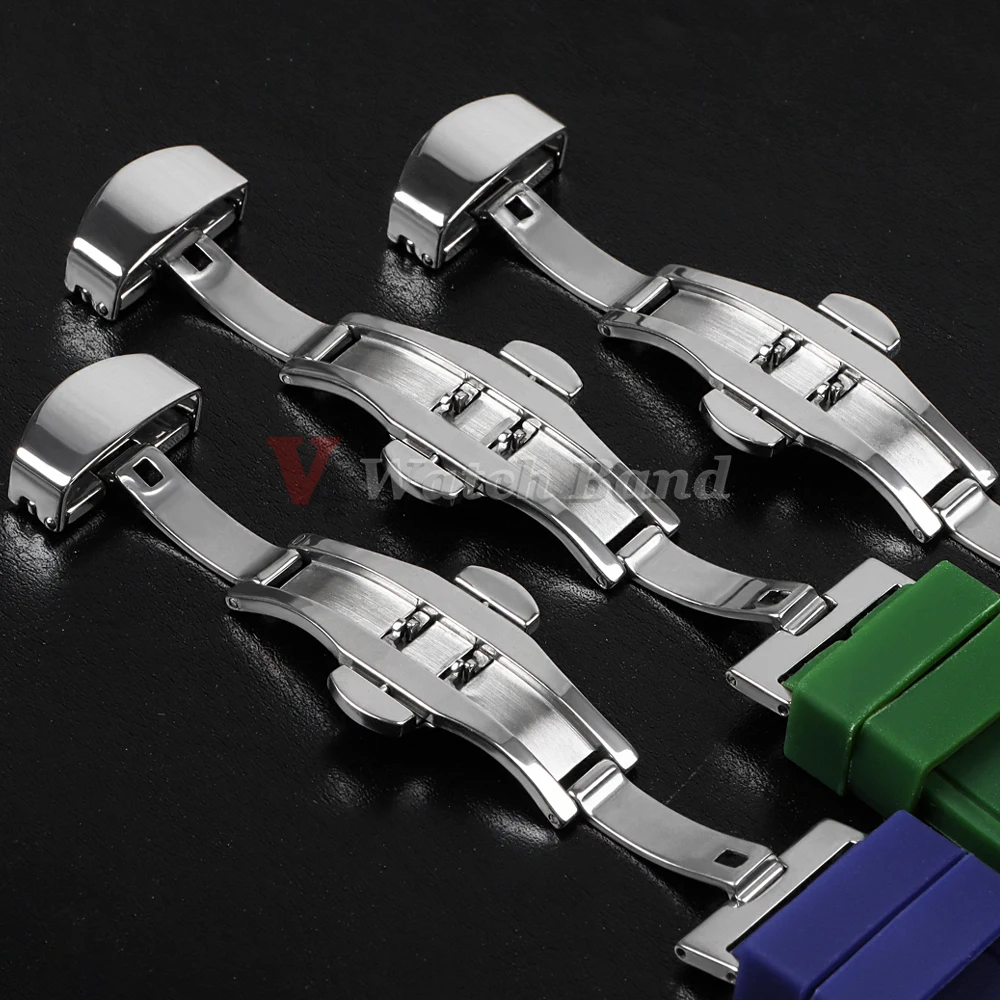 Universal Quick Release Silicone Strap with Butterfly Buckle - Sporty, Waterproof Watch Band for Men & Women, Available in Multiple Sizes