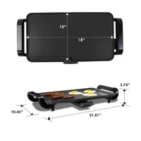 Non-Stick Electric Skillet with Tempered Glass Lid, Black and Grey, Deep-Dish Frying Pan, 12" Cooking Surface, Vented Lid, 1500W 2