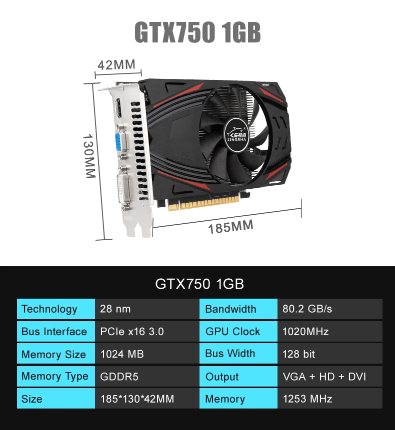 GIGABYTE GTX 750 1GB Graphics Card GV-N750OC-1GI 128Bit GDDR5