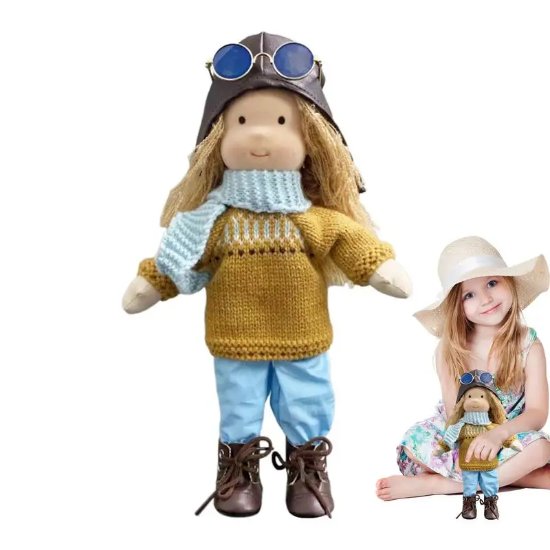 

Multifunctional Handmade Dolls for Girls Girl Figure Toys Small Doll Cartoon Plush Birthday Gift Doll Non Fading Doll Set Dress
