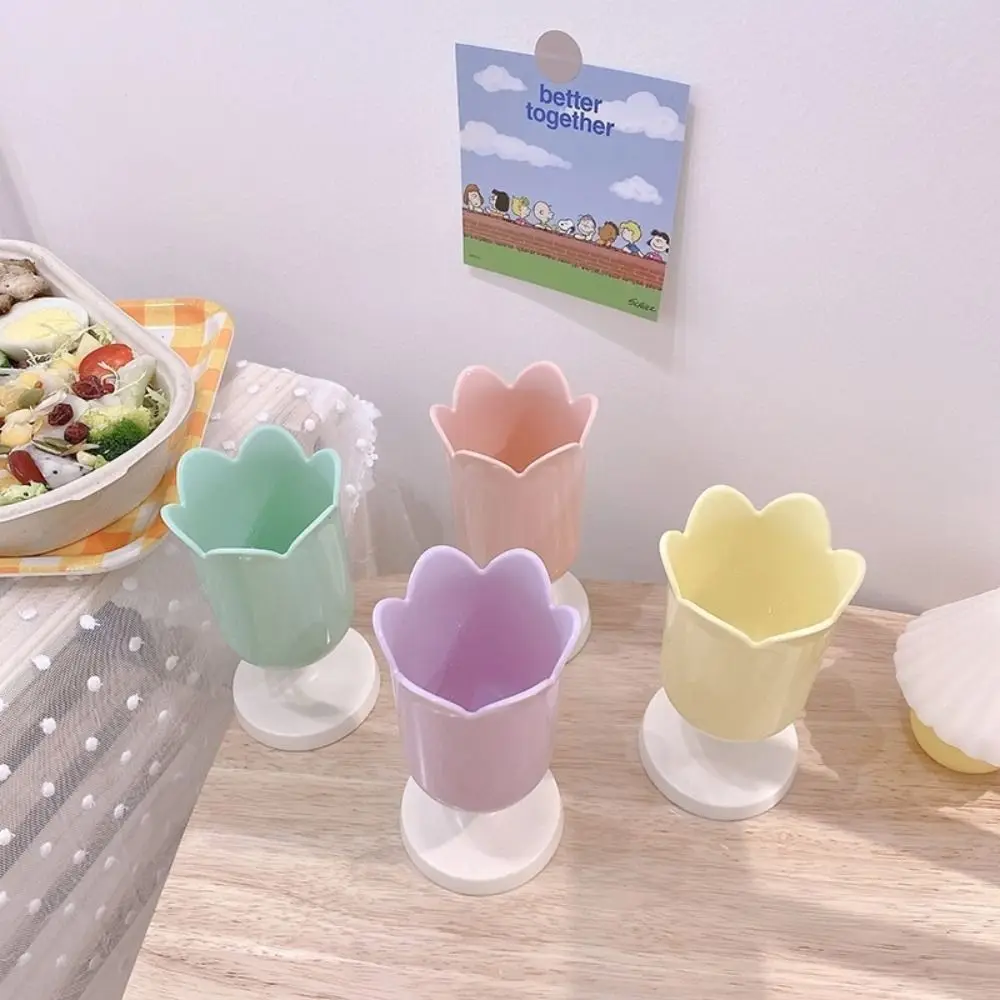 Tulips Storage Bucket Pen Holder Plastic Storage Tank Cup Makeup Brush Holder Desktop Organizer Students Stationery makeup organizer,pen holder,desk organizer,pen and brush holder,desk storage rack,brush holder