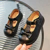 Girl Princess Shoes Cut-outs Children's Flats Black Beige Versatile Kids Fashion Causal Leather Shoes Solid Color Soft Bottom 4