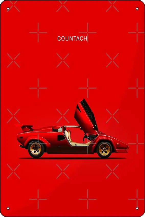 Печатная металлическая жестяная вывеска Countach 12X8 дюймов, забавная мужская пещера, Декор для дома и офиса