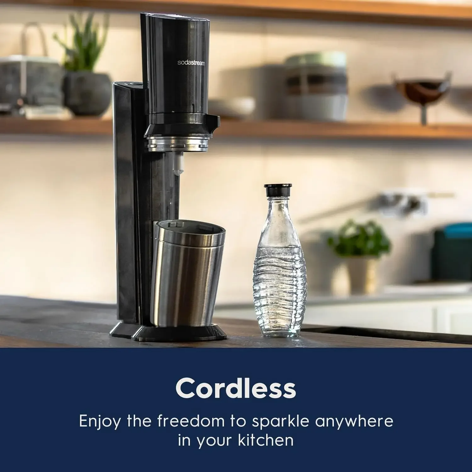 Aqua Fizz Sparkling Water Maker Bundle (Black), with Co2, Glass Carafes, & bubly drops Flavors 5