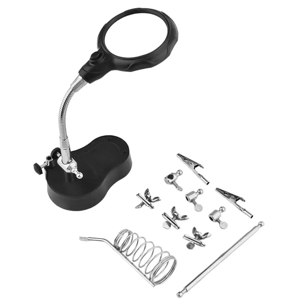 Welding Magnifying Glass 3.5X 12X Welding Auxiliary Clip Magnifier Electric Soldering Iron Circuit Board Welding Iron Bracket Tools