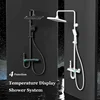 Luxury Piano Digital Bathroom Shower Set 12 Inch Rainfall Shower Head Hot Cold Bathroom Faucets Thermostatic Piano Shower System 5