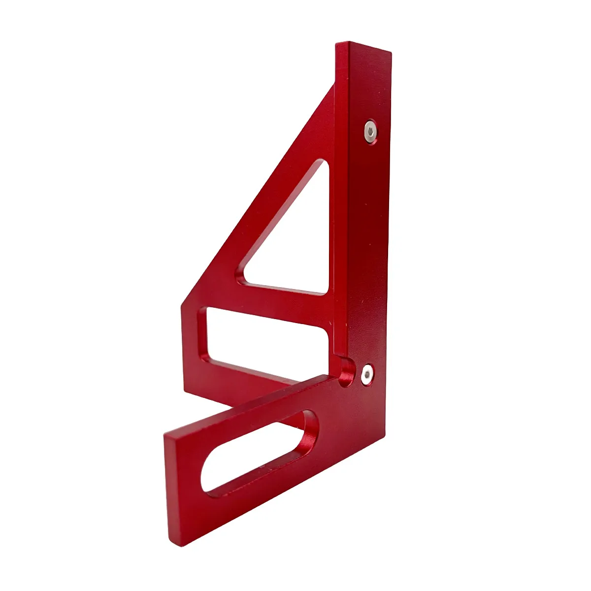 Kwadratowy kątomierz do obróbki drewna ze stopu aluminium z czerwonym trójkątem 45 °/90 °-3D narzędzia do pomiaru układu wielokątnego