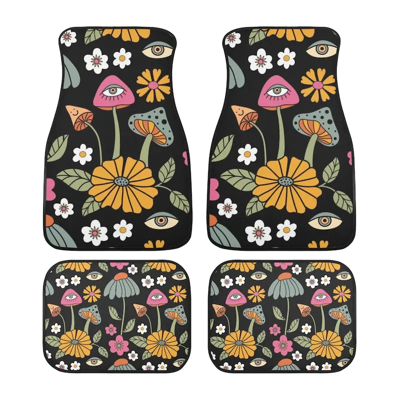 Kawaii Car Floor Mat,Aesthetic Flower Car Floor Mat,Cute Y2K Car