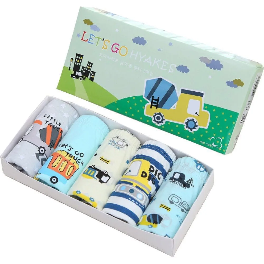 5Pcs/Set Assorted Styles Cute Cartoon Boys Underwear Panties Cotton Panty Boy Children Soft Underpants Breathable Boys Briefs 6