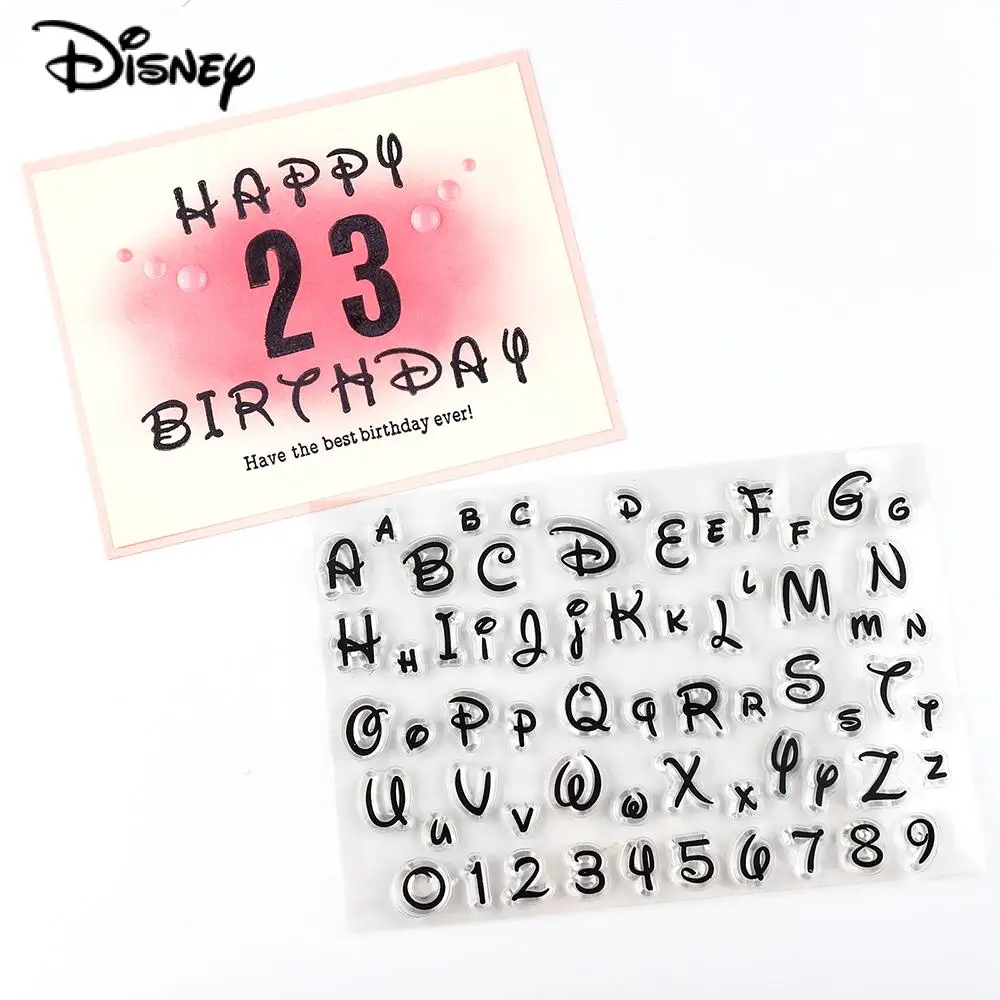 Disney Font angielski alfabet wyczyść znaczki silikonowa pieczątka dla Diy Scrapbooking karty przezroczyste pieczęć podejmowania zdjęć albumy rzemieślnicze