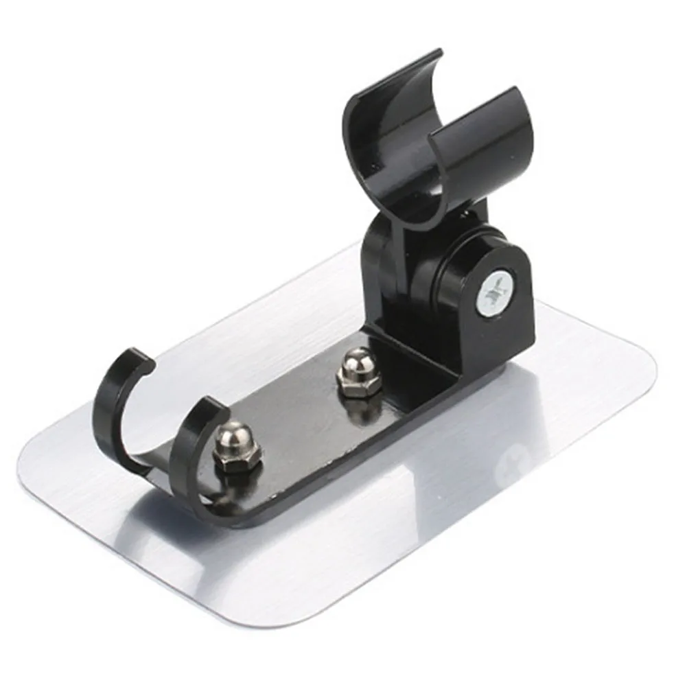 

1pcs Shower Head Bracket Holder Stand Adjustable Bracket Black Silver Strong Adhesive Wall Mount For G1/2 Type Hand Showers