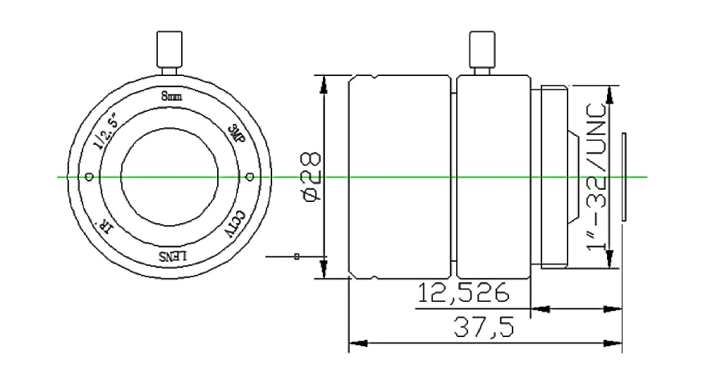 3MP 4/6/8mm CS Mount Lens 1/2.5 Inch Format F1.4 Aperture For Industrial Machine