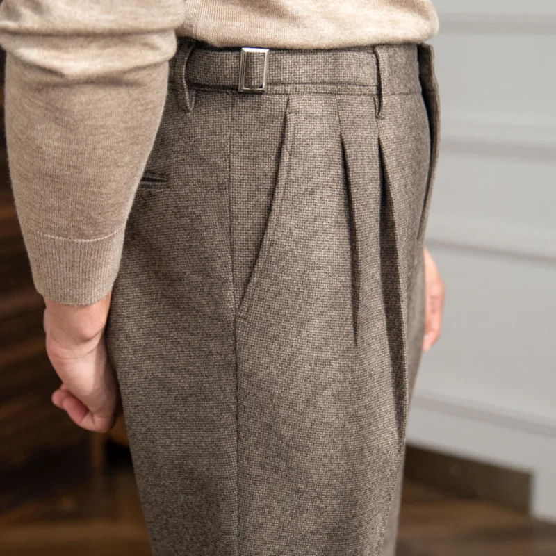 2022 High Quality Trouser Pant For Man Office Trouser Men Business Casual Pant British Social Club Outfits Pantalones Hombre 3