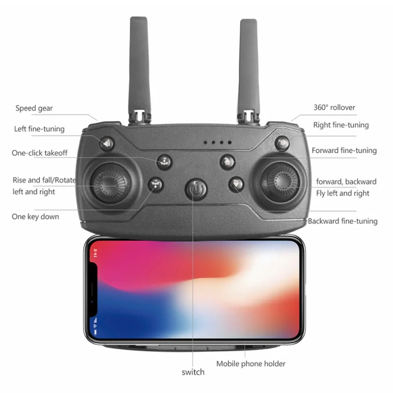 Drone Caméra 4K avec Stabilisation - Lot Simple ou Double Batterie
