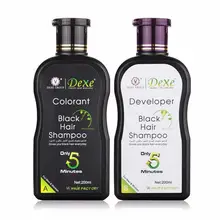 

DEXE Organic Natural Fast Hair Dye Only 5 Minutes Noni Plant Essence Black Hair Color Dye Shampoo For Cover Gray White Hair
