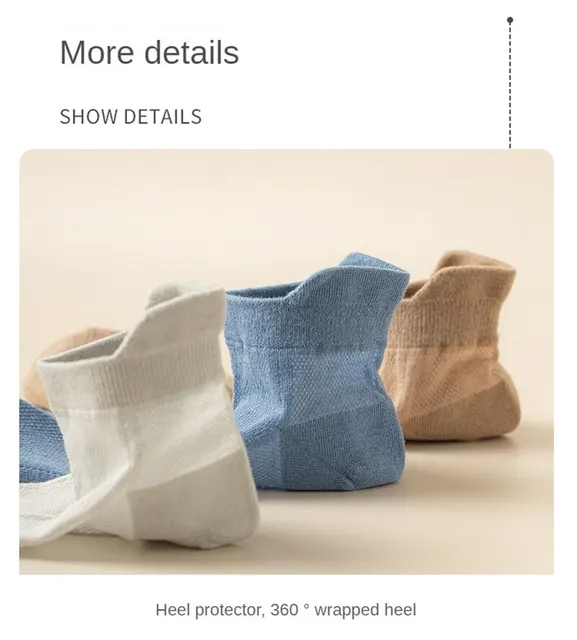 8 Paia Calzini Invisibili Donna - Cotone Antiscivolo Per Sport E Casual | Taglia 4-9 UK - Foto 6