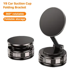 Universal Magnetic Car Mount with 360° Rotation and Vacuum Suction Cup (Black5)
