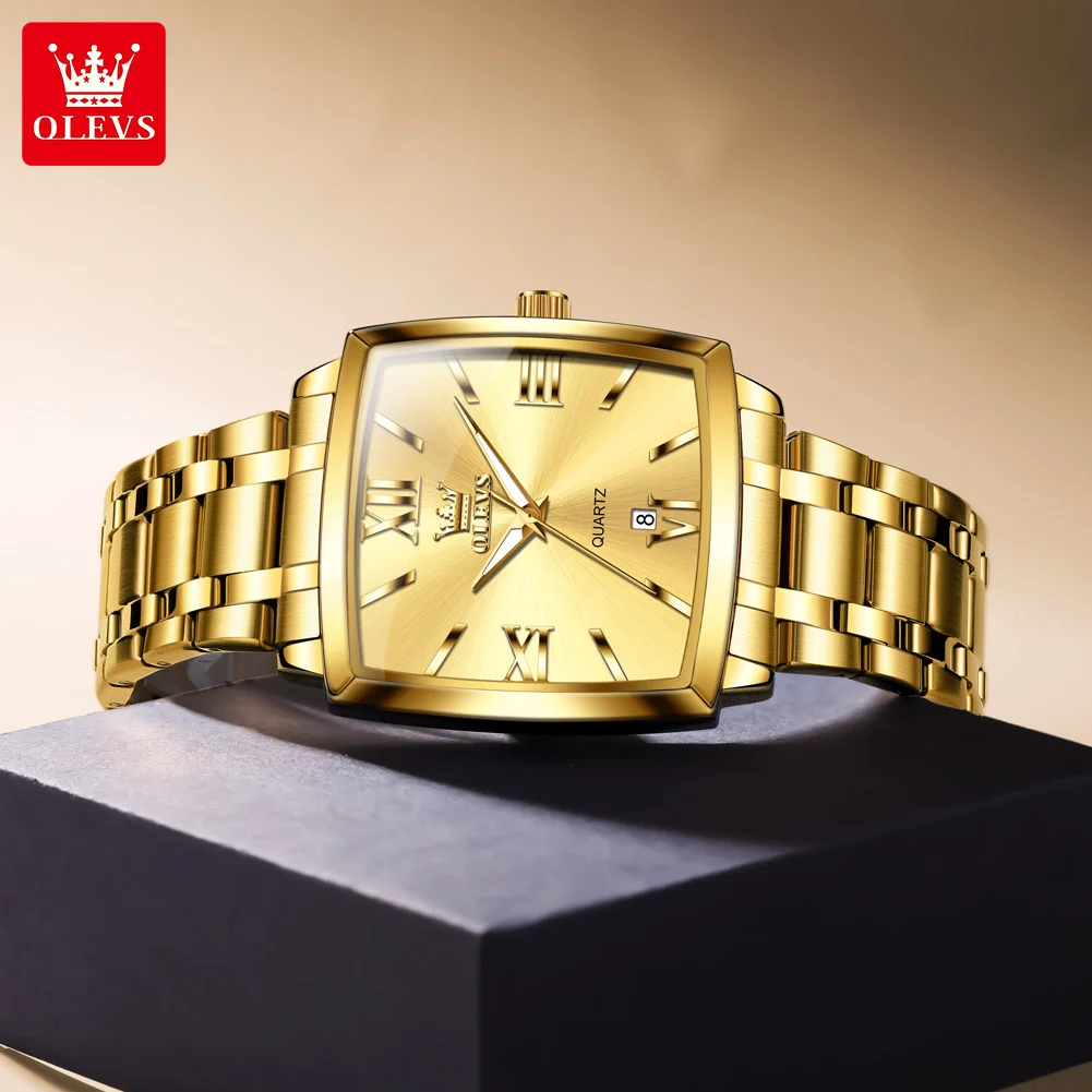 ساعة كوارتز مربعة للرجال ماركة OLEVS، تاريخ بسيط،...
