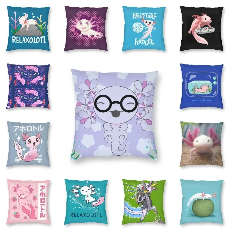 

Nordic Style Axolotl Cute Design Throw Pillow Cover Home Decorative Square Cartoon Characters Cushion Cover 45x45 Pillowcover