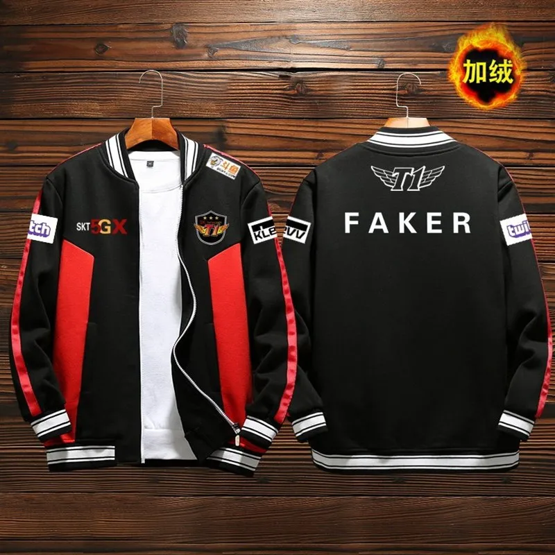 Игровой LOL S10 финал LPL захватывает командный матч SKT1 униформа для команды Fater такая же плюшевая бейсбольная куртка Мужское пальто размеры XXS-3XL 2023 Новинка Игровой LOL S10 финал LPL захватывает командный матч SKT1 униформа для команды Fater такая же плюшевая бейсбольная куртка Мужское пальто размеры XXS-3XL 2023 Новинка