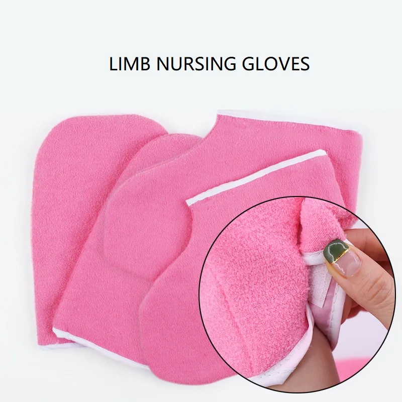 

1Pair Nail Paraffin Hands Feet Mitts Infrared Therapy SPA Machine Cotton Glove Skin Care Heat Wax Mitten Nail Art Tools SPA