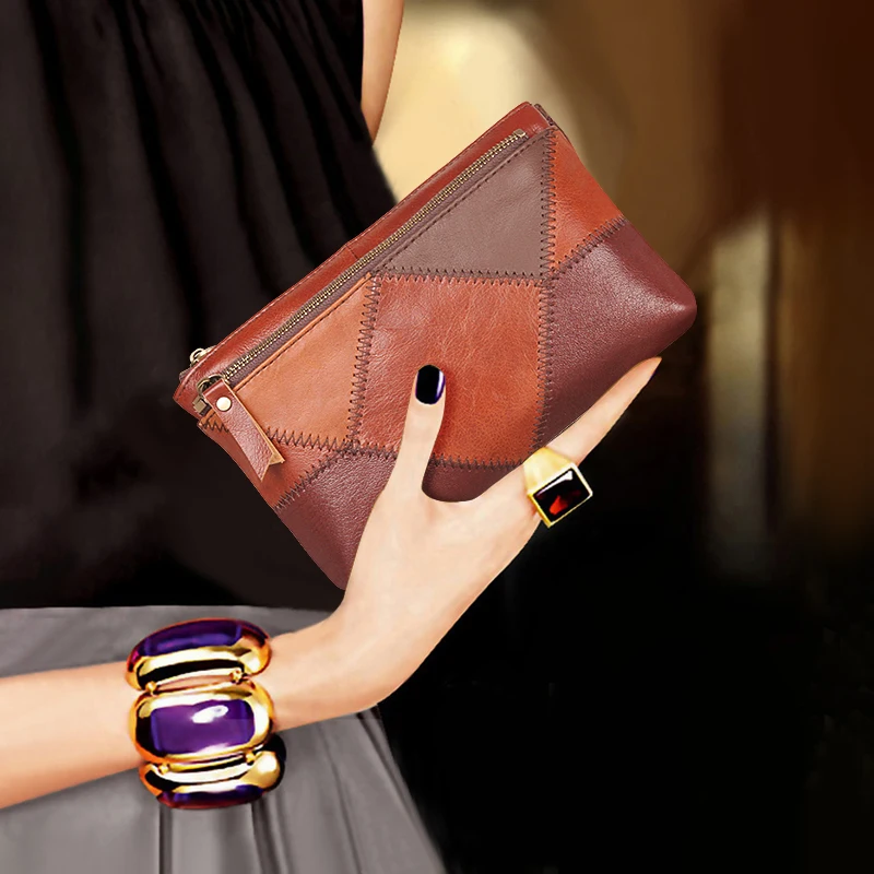 Women Wallet Fashion Genuine Leather Zipper Delicate Mobile Phone Coin Purse Female Designer Brand Purse Multifunctional Student