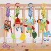 Baby Soft Hanging Rattle Crinkle Squeaky Toy Pendant Rings Plush Animal Stroller Infant Trolley Car Bed Crib Hanging Wind Chimes 4
