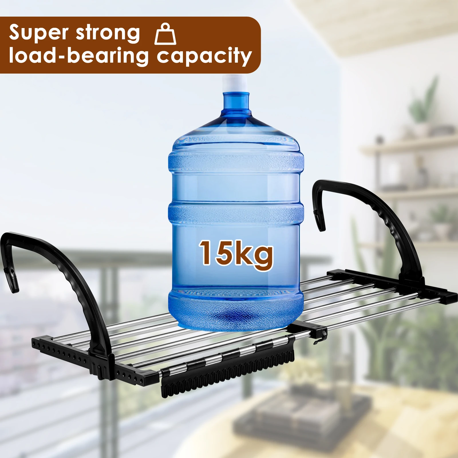 New Foldable Radiator Drying Rack Extendable Clothes Drying Hanger Stainless Steel 42-72cm Shoes Towels Drying Rack for Balcony 3