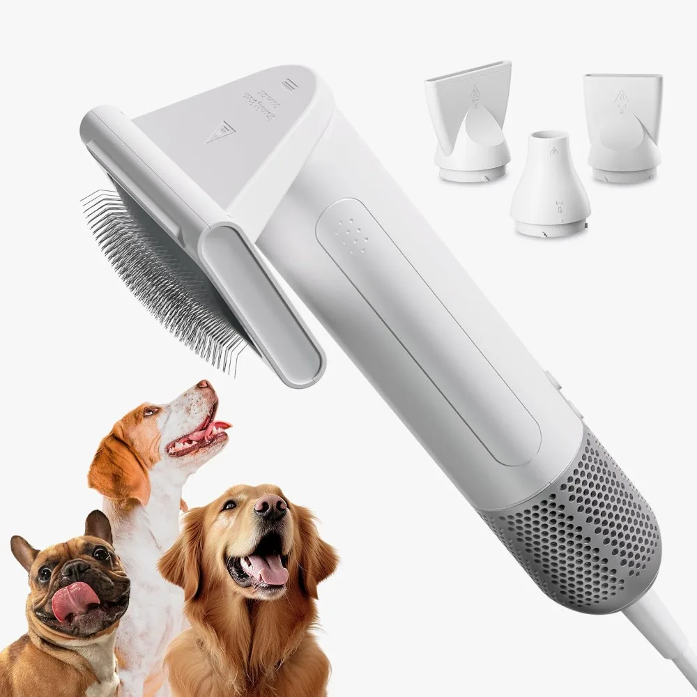 2-in-1 Grooming kit for pet dog hair dryer and professional grooming brush, handheld portable High speed force blower 2