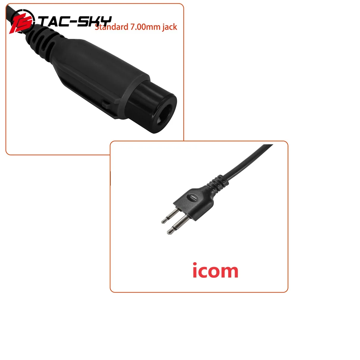 TS TAC-SKY PTT Tactical Headset Accessory RAC PTT Adapter for Tactical Communication Radio Walkie Talkie Shooting Headset
