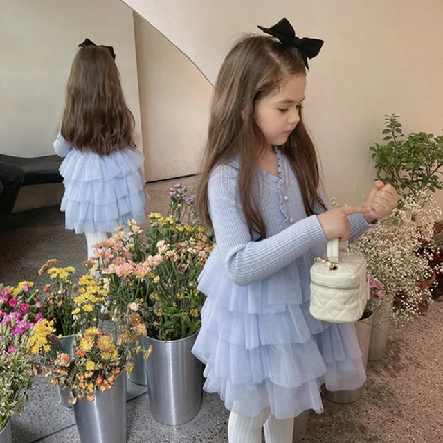Aliexpress Kids Dresses Teenage White Wedding Party Lace Girl Dress Long Sleeve Children Carnival Spring Autumn