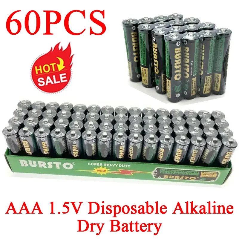 60PCS AAA 1.5V Disposable Alkaline Dry Battery for CD Player Wireless Mouse Keyboard Camera Flash Toy